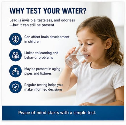 Lead Test Kit for Drinking Water – Results in 10 Minutes, Detects Low-Level Lead (<5 PPB), Easy At-Home Test- One Test