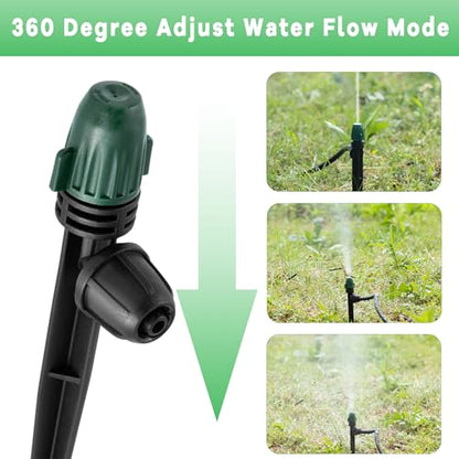 30 Pcs Irrigation Misters Emitters for 1/4" Drip Tubing | Adjustable 360° Automatic Atomizing Nozzles on 6.3" Arrow Stake,Micro Spray Irrigation Kits for Patio Misting Watering System - style: 30Pcs Misters