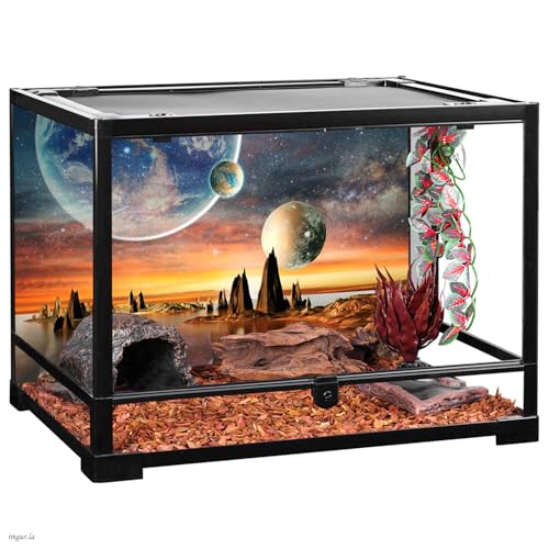 30x12 in Space Aquarium Backdrop Galaxy Planet Earth Fish Tank Background - size: 30x12in/75x30cm