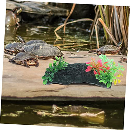 Totority 1set Tortoise Basking Platform Turtle Climbing Area Safe Basking for Reptiles for Water Turtles Frogs and Lizards Aquarium