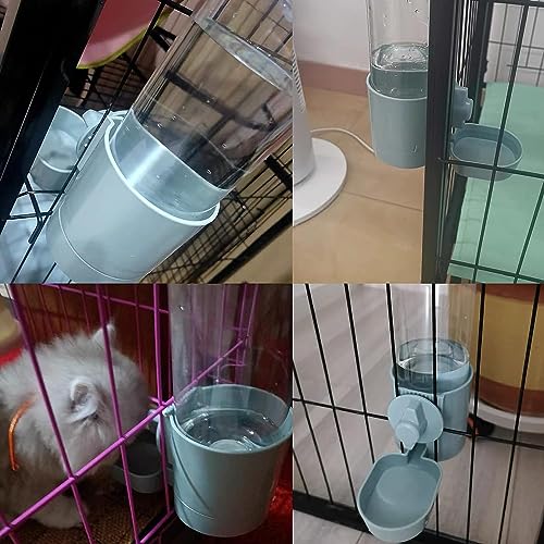kathson 2Pcs Rabbit Water Bottle 17 OZ Bunny Hanging Water Fountain Automatic Guinea Pig Water Dispenser No Leak Drinking Feeder for Bunny Chinchilla Hamsters Cat Dog Small Animals(Blue)