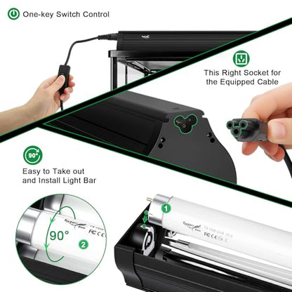 UVB Light for Reptiles Bearded Dragon, T8 UVB Reptile Light Fixture HO UVB Bulb Lighting Combo Kit 10.0 15W UVA UVB Reptile Light Bulb Terrarium Lamp Tube Bar for Snake Gecko Turtle Lizard, 18 Inch - size: T8-18Inch