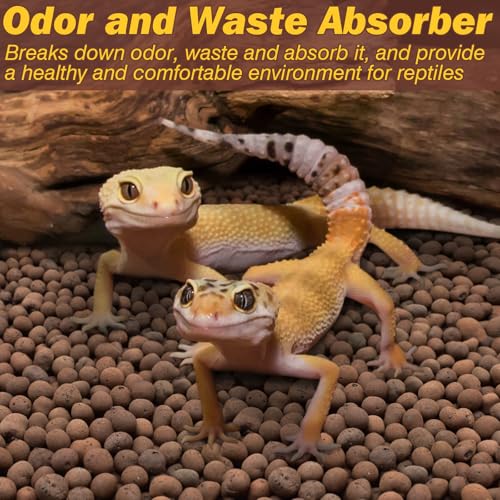 Reptile Substrate Clay Balls for Terrarium, 4 LBS | Organic Expanded Clay Pebbles, Moisturizing & Drainage False Bottom Substrate for Reptiles & Amphibians, Bioactive Substrate - color: 4LBS