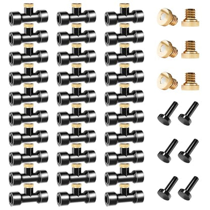 Misting Nozzles Kit Include 36 Pcs Misting nozzle 30 Pcs Misting 6 Pcs Plug nozzle tees for Outdoor Spray Cooling System (72 Pieces) - size: Brass