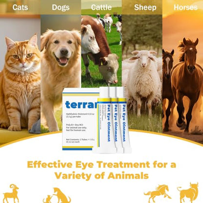 Pet Eye Health for Dogs, Cats, Cattle, Sheep, Horses, Birds, Puppies and Kittens - 3 x 0.35 oz (10 g) Tubes