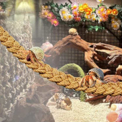 kathson 2 PCS 26 Inches Hermit Crab Climbing Toys,Reptile Vines Toy Hermit Crab Rope Ladder Bendable Hermit Crab Supplies Tank Terrarium Accessories for Hermit Crabs Lizards Leopard Geckos - color: 【Color：Khaki】