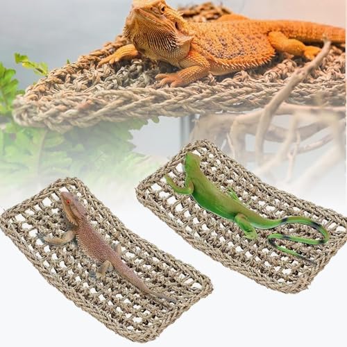 TEICCI Bearded Dragon Tank Accessories Set,10-Piece Kit Leopard Gecko Tank Accessories with Bearded Dragon Hammock, Large Reptile Bridge Hammock,Decor Suitable for Lizards, Geckos, and Chameleons