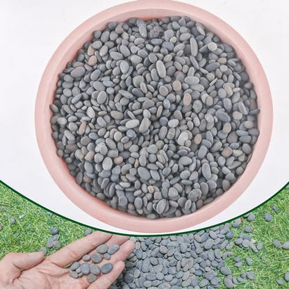 2.4lb River Rocks Pebbles for Plants & Succulents, Decorative Outdoor Landscaping & Aquarium Garden Rocks - size: 2.4LB, style: Small