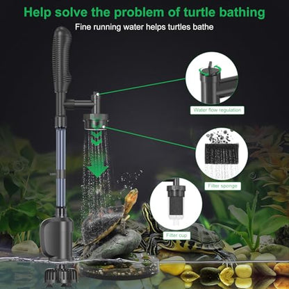 Electric Aquarium Vacuum Gravel Cleaner, 36W Electric Fish Tank Cleaning Tools with Strong Suction for Automatic Water Change Algae Filter Water Circulation Wash Sand 580GPH (Black) (Blue)