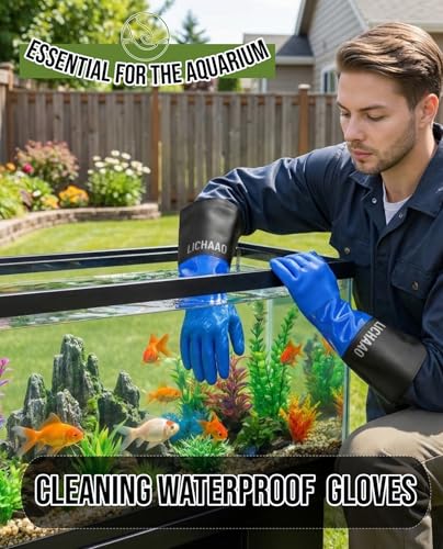 LIICHAAO Cleaning Poison ivy gloves,Long waterproof gloves,Aquarium pool,Long elbow Resistant Abrasion