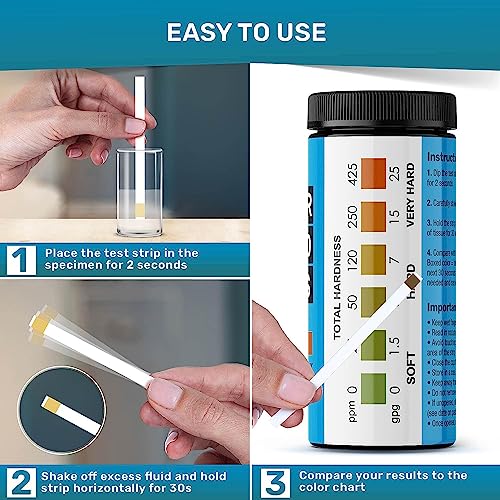 Water Hardness Test Strips for Home Water - 150 Strips Kit | Includes 150 water hardness test strips for tap, well and softened water with fast results and an easy color chart. - style: WATER HARDNESS TEST STRIPS - 150 STRIPS