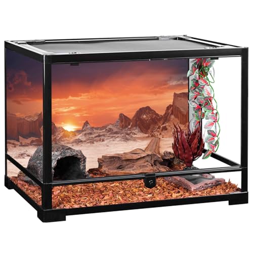 24x12 in Sun Desert Terrarium Backdrop Orange Reptile Habitat Background | AWERT Durable Polyester Background - size: 24x12in/60x30cm