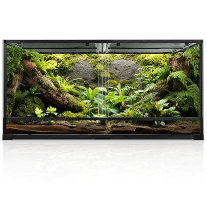 120 Gallon Reptile Terrarium, Tempered Glass Reptile Tank, Front Opening Terrarium with Top Screen Ventilation & Water-Holding Bottom, 4x2x2 Large Enclosure for Bearded Dragon, Snake, Lizard