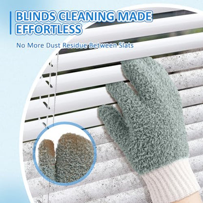 MIG4U Microfiber Dusting Gloves House Cleaning Glove for Blinds, Windows, Shutters, Furniture, and Car, Reusable Lint-Free Gray S/M - color: Gray Mitten 1 Pair, size: Small-Medium