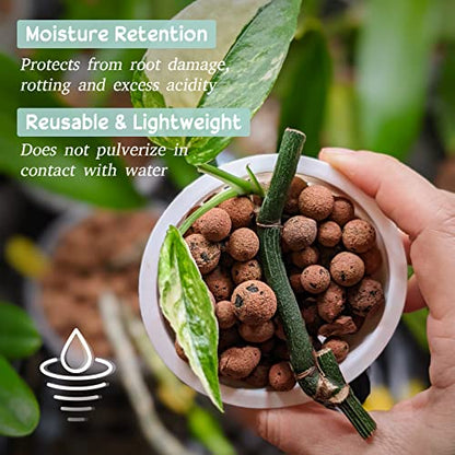 6LB Leca Clay Pebbles for Plants, 4mm-16mm Clay Balls for Hydroponic | Drainage, Reusable, Aeration, Moisture Retention, Lightweight, Natural Leca for Orchids, Succulents, Terrariums, Aquaponics - size: 6LB
