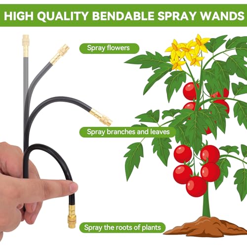Drip Irrigation Parts ONLY 6pcs of 360° Adjustable Arm Sprayer Copper Nozzles and Quick Connect Base - No Tubing No Faucet Adapter - size: 7.8ft nozzles 6pcs +connectors