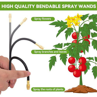 Drip Irrigation Parts ONLY 6pcs of 360° Adjustable Arm Sprayer Copper Nozzles and Quick Connect Base - No Tubing No Faucet Adapter - size: 7.8ft nozzles 6pcs +connectors