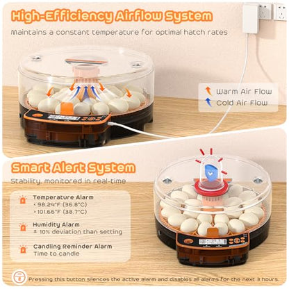 AsFrost Automatic Incubators for Hatching Eggs, 24 Egg Incubator,Upgrade Digital Incubator with Dual Modes,Temp & Humidity Control,Auto Turner, Egg Candler, Incubator for Hatching Quail & Poultry Eggs