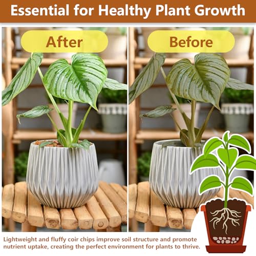10 Pack Coco Chips for Plants- 11lb Organic Coconut Husk Potting Mix | Coconut Mulch Coco Husk Chips for Garden, Potted Plants, Orchid Repotting Soil Mix, High Expansion & Moisture Retention - size: 10 Pack