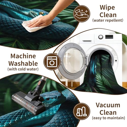 Snake Door Mat Indoor Entrance, Serpent Washable Rugs for Entryway, 2x3 Rug Non Slip, Soft Low Pile & Stain Resistant Small Carpet, Python Reptile Home Decor Gifts - size: 2' x 3' (Rectangular)