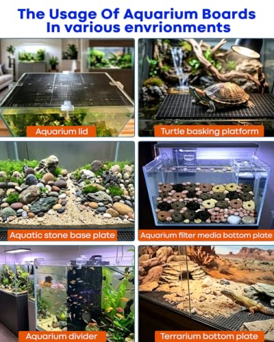 12Pcs Aquarium Fish Tank Divider with 15 Sucker Clips, DIY Egg Crate Aquarium Adjustable Separation Board for Fish Tank Breeding & Aquascape Platform Building