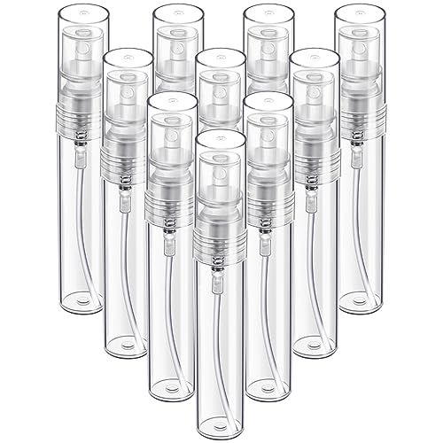 Fandamei Mini Spray Bottle, 10 Pack 5ml Mini Plastic Spray Bottle Empty, Fine Mist Refillable Mini Perfume Bottle, Perfume Atomizer, Small Sample Containers, Plastic Portable Travel Bottle, Clear - size: 5ml