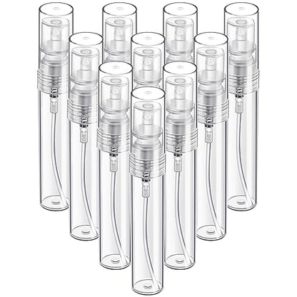 Fandamei Mini Spray Bottle, 10 Pack 5ml Mini Plastic Spray Bottle Empty, Fine Mist Refillable Mini Perfume Bottle, Perfume Atomizer, Small Sample Containers, Plastic Portable Travel Bottle, Clear - size: 5ml
