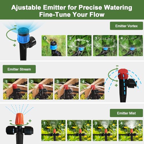 Drip Irrigation Kit for Garden, Quick-Connect Plant Watering System 150FT | Raised Bed Drip Line Kit, Greenhouse Accessories, DIY Micro Sprinklers Set for Yard Outside, Sistema De Riego Por Goteo - size: 150FT