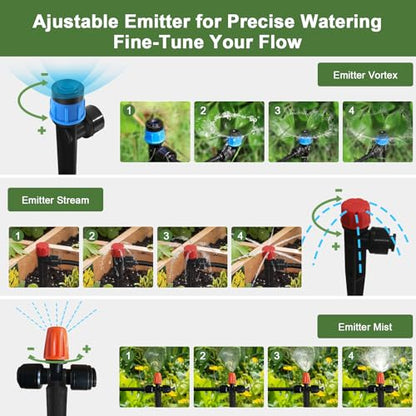 Drip Irrigation Kit for Garden, Quick-Connect Plant Watering System 150FT | Raised Bed Drip Line Kit, Greenhouse Accessories, DIY Micro Sprinklers Set for Yard Outside, Sistema De Riego Por Goteo - size: 150FT