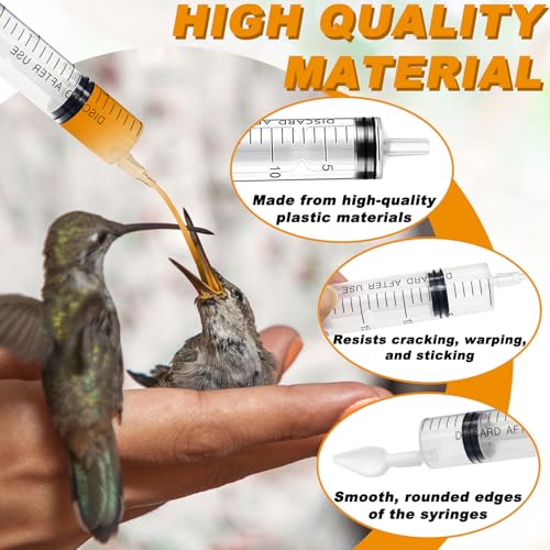 Baby Bird Feeding Syringe Set Baby Bird Parrot Small Pet Manual Feeding Syringe Set for Parrot Small Pet Syringe with Spoon Tip & Tubes (10ml+10ml+20ml+60ml)
