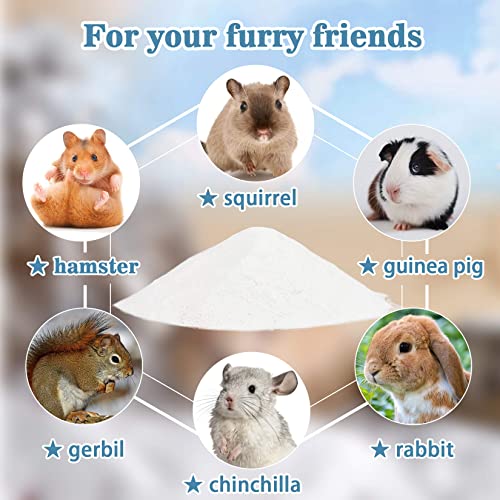 Sukh 47OZ Hamster Sand Bath - White Fine Silica Sand, Hamster Soft Cleaning | Sand Bath for Hamster, Guinea Pig, Rabbit, Chinchilla, Gerbil, Syrian Mice, Squirrel, Small Pet Cage Bedding Accessories - size: 47 OZ