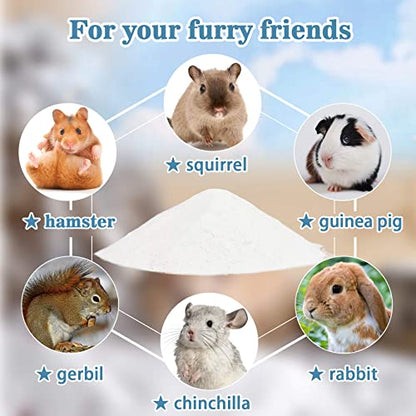 Sukh 47OZ Hamster Sand Bath - White Fine Silica Sand, Hamster Soft Cleaning | Sand Bath for Hamster, Guinea Pig, Rabbit, Chinchilla, Gerbil, Syrian Mice, Squirrel, Small Pet Cage Bedding Accessories - size: 47 OZ