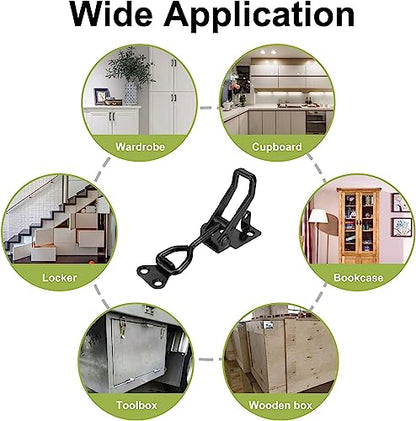 E-TING 4 Pack Adjustable Quick Release 661lbs load Toggle Latch for Cabinet | Heavy Duty 4003 metal pull toggle latch, max 300kg holding force, fits smoker, cabinet, trunk, jig and storage boxes - style: 4003（4pack）