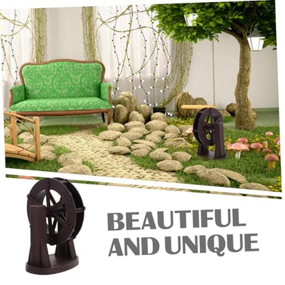 Mobestech Miniature Water Wheel Fountain Decor Landscape Water Wheel Prop for DIY Gardens Ponds and Indoor Displays Versatile Fountain Accessories