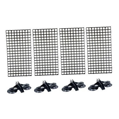 4 Pack Aquarium Divider Panel with Suction Cups Black Lattice Plate for Fish Tank Separation and Breeding Easy to Install Versatile Aquarium Supplies
