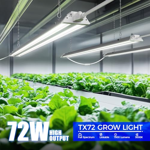 Barrina TX72 4FT LED Grow Light, 72W(500W Equivalent), 5000K Full Spectrum | High PPFD, Linkable to 4, Hanging Light, Grow Light for Seed, Vegetable, Greenhouse with On/Off Switch, Linkable to 4, 1 Pack - color: 5000K, size: 4FT-72W-1P