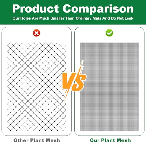 15 Pcs Flower Pot Hole Mesh Pad, 11.8 x 7.8 Inch Bosai Plant Mesh Drainage Screen Prevent Soil Loss Meshs DIY Drainage Netting Pot Bottom Grid for Gardening