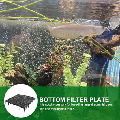 balacoo 20 Pcs Aquarium Undergravel Plate, Aquarium Bottom Plate, Fish Tank Sand Divider, PVC Sand Gravel Board for Fish Tank Accessory (Black)