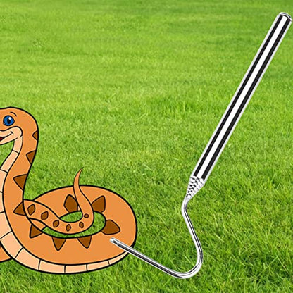 AYNEFY Reptile Feeding Tools,2Pcs RTelescoping Snake Reptile Catcher Capture Hook Stainless Steel Extensible Reptile Capture Hook Reptile Hatching Supplies
