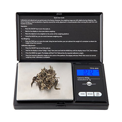 Digital Pocket Gram Scale 600g x 0.1g High Precision | Mini Grams Scale Weighs Kitchen Small Food, Coffee, Jewelry, Ounces, Grains, LCD Display, 304 Stainless Steel, Tare Function - size: 600g / 0.1g (Standard)