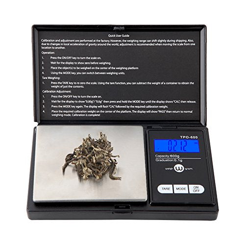 Digital Pocket Gram Scale 600g x 0.1g High Precision | Mini Grams Scale Weighs Kitchen Small Food, Coffee, Jewelry, Ounces, Grains, LCD Display, 304 Stainless Steel, Tare Function - size: 600g / 0.1g (Standard)