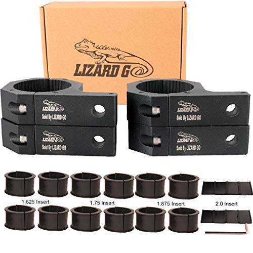 Tube Clamps - Pack of 4,Horizontal Bar Clamp 1.625 inch,1.75 inch,1.875 inch,2.0 inch,Roll Bar Clamp for LED Light Bar,Cube Lights,ATVs Whips (1.625~2.0" Clamps) - size: 1.625~2.0" Clamps