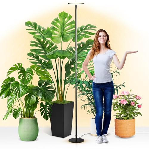 Grow Lights, 85" Full Spectrum Plant Light for Indoor Plants, 40W Grow Lamp, 10 Dimmable Brightness, Height Adjustable, Ideal for Large Tall Plants - color: 4000K, No Remote