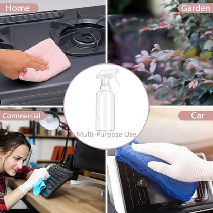 LANBEAUTIFY Plastic Spray Bottles - Empty Spray Bottles for Cleaning,16.9oz/2Pack,Mist/Stream Spray Bottle for Plants, Pet, Hair - (Clear, 16.9oz)
