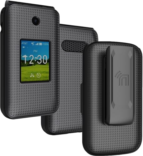 Holster Combo for Cricket Debut Flex Flip Phone Case with Belt Clip - Black | Also Fits AT&T Cingular Flex 2, For Model U1030AA or U1030AC via 2023 - color: Black