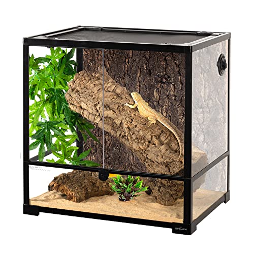 REPTIZOO 45 Gallon Glass Reptile Terrarium 24" x 18" x 24" Knock-Down Reptile Tank with Double Hinge Door and Top Screen Ventilation Easy Assembly Terrarium - size: 24" x 18" x 24"