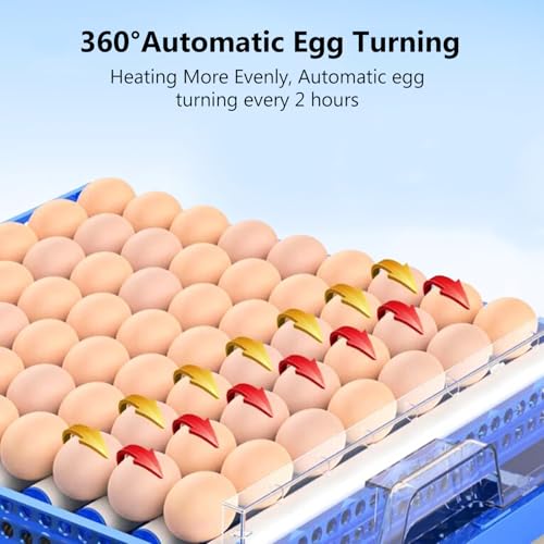 Automatic Eggs Incubator, Large Incubators for Hatching Eggs | Automatic Egg Turning & Temperature Control, Poultry Hatcher Machine for Chicken Duck Goose Quail Bird (192 Eggs)