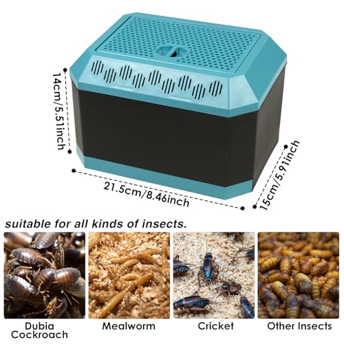 Multi Purpose Insect Habitat for Crickets, Dubia Cockroaches, breadworms, and Silkworms, with Ventilation and Breathability