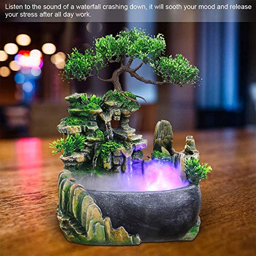 Indoor Relaxation Desktop Fountain Waterfall, Zen Meditation Indoor Waterfall Feature with Automatic Pump, Illuminated Waterfall for Home Office Bedroom Desk Décoration (Style 1) - style: Style 1