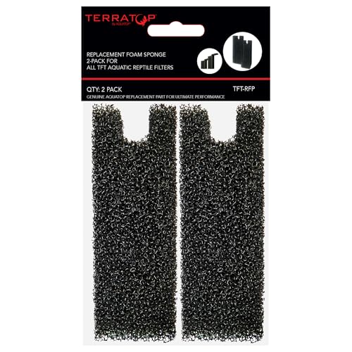 TERRATOP Replacement Foam Sponge 2-Pack for All TFT Aquatic Reptile Filters, TFT-RFP